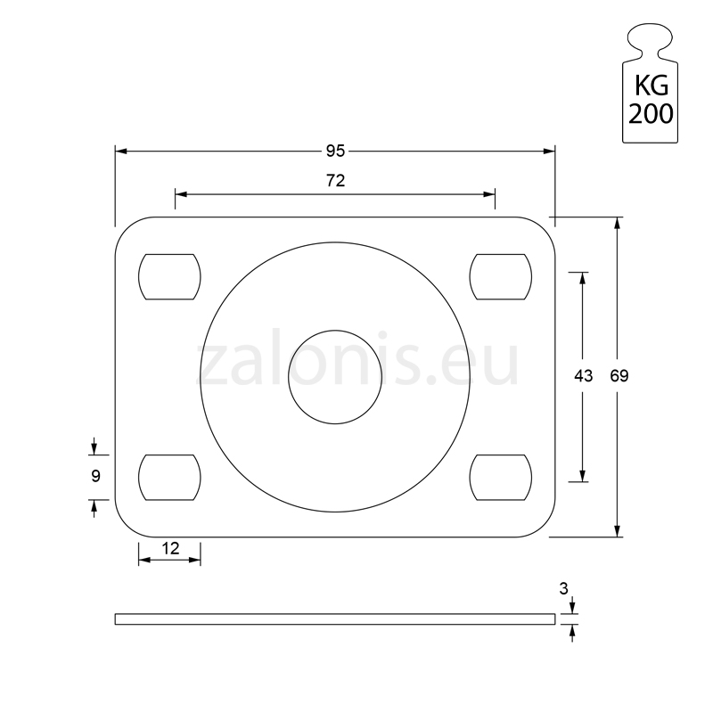 HEAVY DUTY ROTATING CASTER WITH BRAKE - D.65